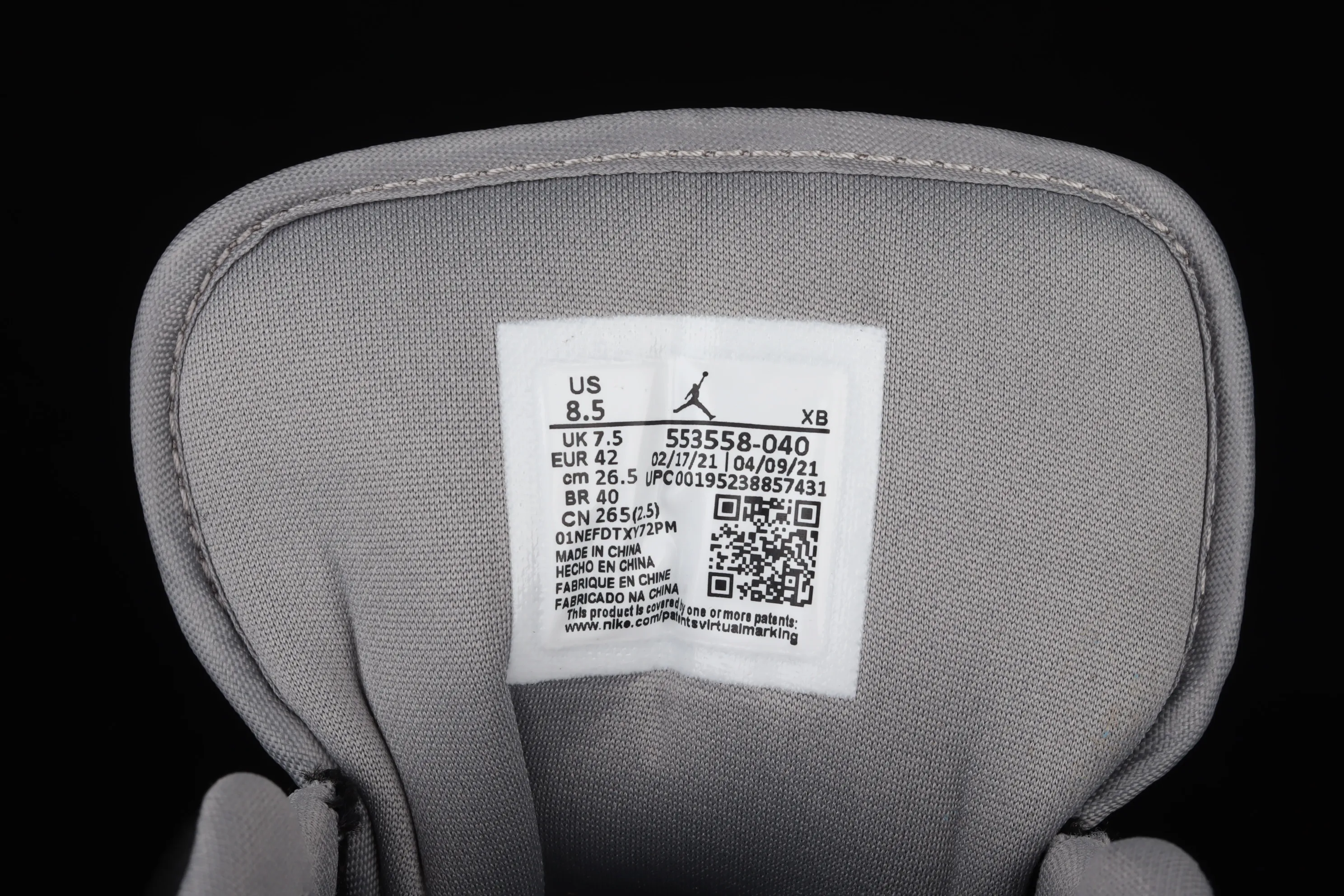 All categories Air Jordan Jordan series basketball shoes Air Jordan 1 Low G version pure original Air Jordan 1 Low AJ1 Joe 1 black and white gray low-top cultural leisure sports sneakers 553558-040